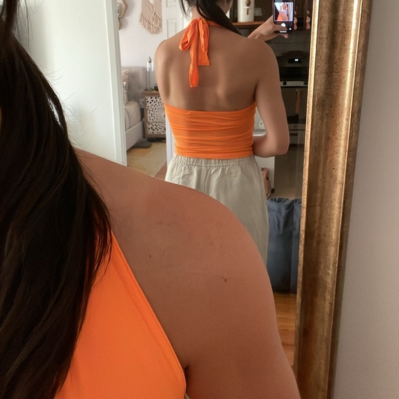 Bright orange halter top - Picture 2 of 3